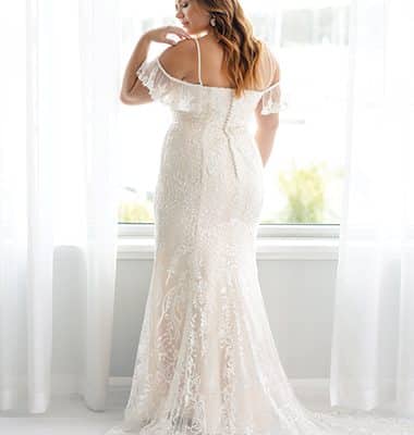 Darcell - Boho, Lace, Sheath - Diva Curves Collection Wedding Dresses