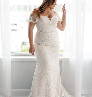 Darcell - Boho, Lace, Sheath - Diva Curves Collection Wedding Dresses