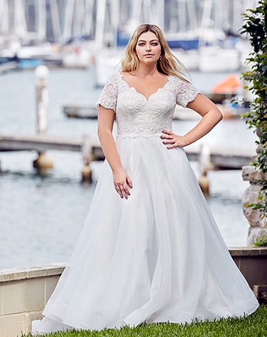Darika - Boho, Full Skirt, Lace - Diva Curves Collection Wedding Dresses