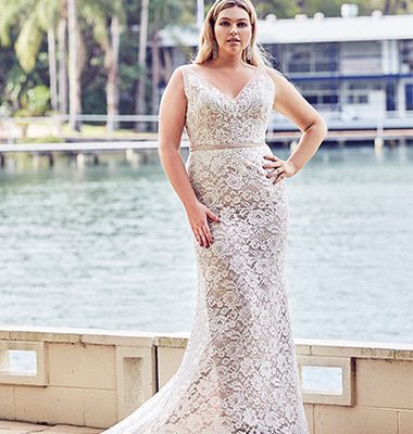 Darling - Lace, Sheath - Diva Curves Collection Wedding Dresses