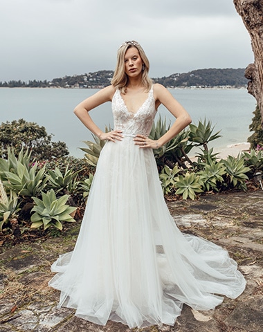 Bondi - Boho, Full Skirt, Lace - Emanuella Collection Wedding Dresses