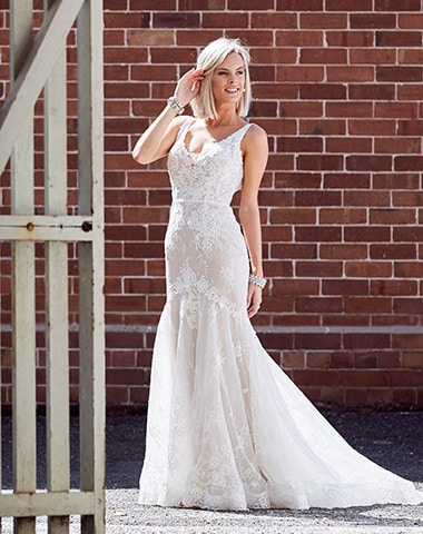 Derbyshire - Fit n Flare, Lace, Low Back - Emanuella Collection Wedding Dresses