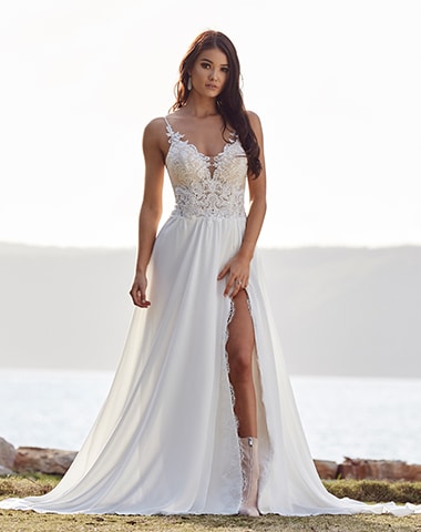 Moscato - Boho, Lace, Low Back - Emanuella Collection Wedding Dresses