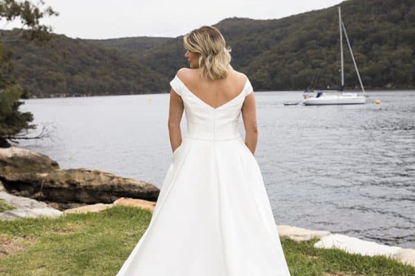 Devotion - A line Skirt, Off The Shoulder, Simple - Sydney Collection Wedding Dresses