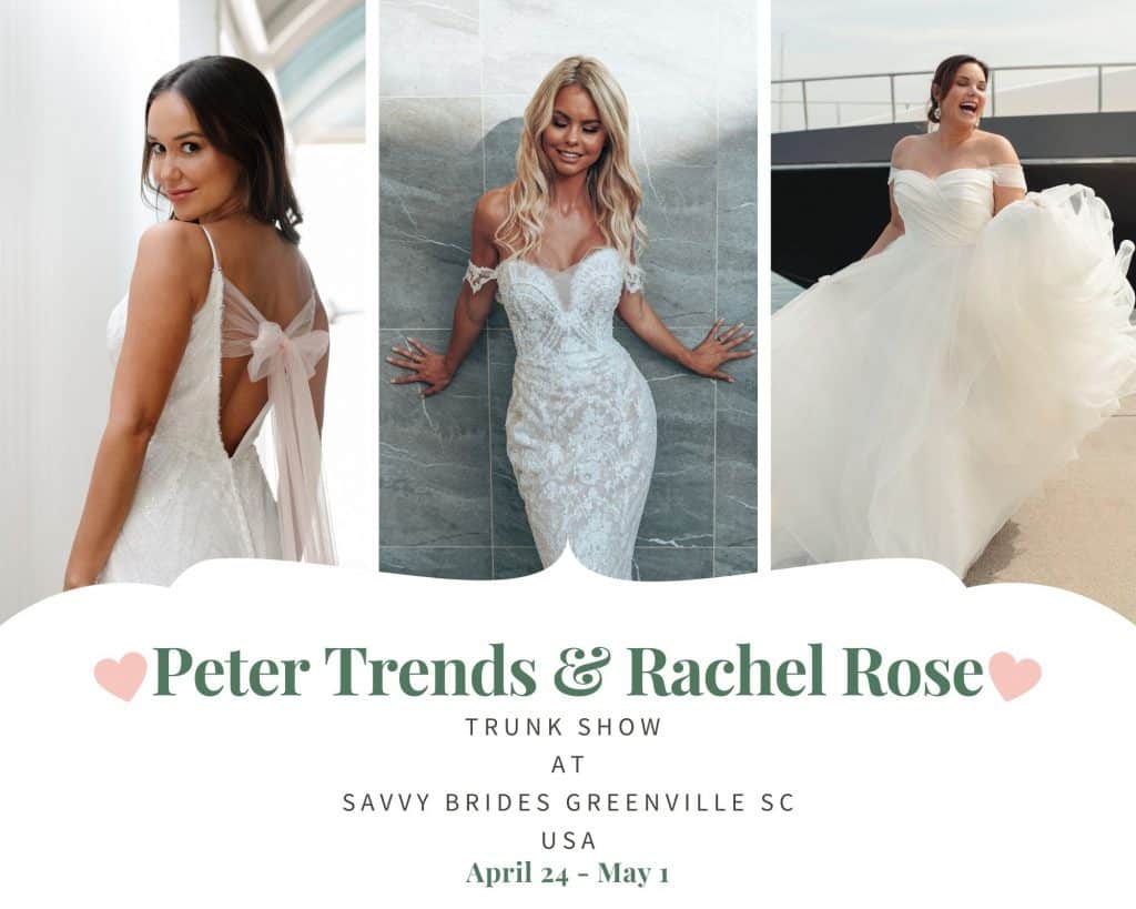 South Carolina brides meet Peter Trends Bridal and Rachel Rose for the first time at Savvy Brides Greenville USA