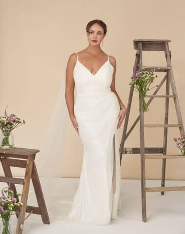 Desire - Beaded, Sheath, V neckline - Diva Curves Collection Wedding Dresses