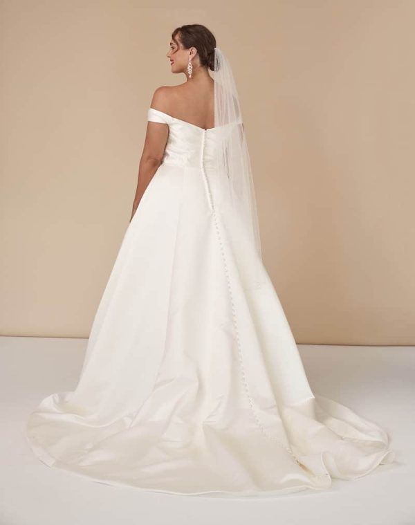 Dreamtime - A line Skirt, Off The Shoulder, Simple - Diva Curves Collection Wedding Dresses