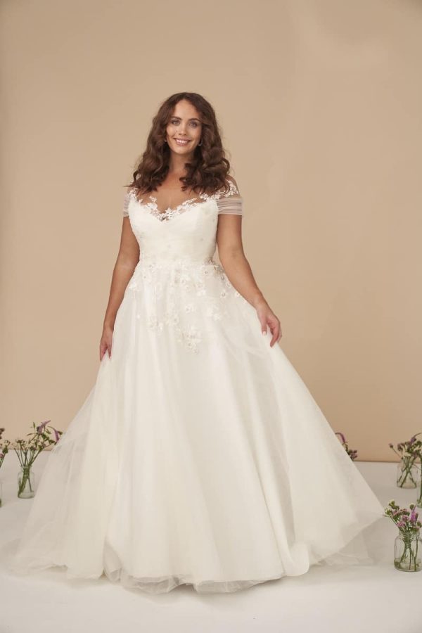 Dance Of The Fairies - A line Skirt, Off The Shoulder, Tulle Skirt - Diva Curves Collection Wedding Dresses