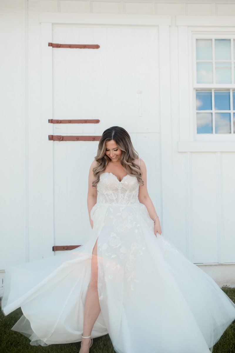 Sonoma gown, a strapless lace Australian designed wedding dress from Peter Trends Bridal