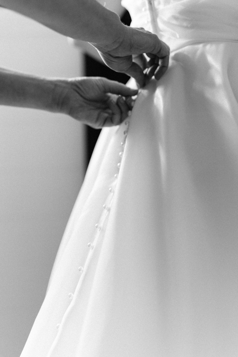 Pearl buttons wedding dress Brittany by Peter Trends Bridal