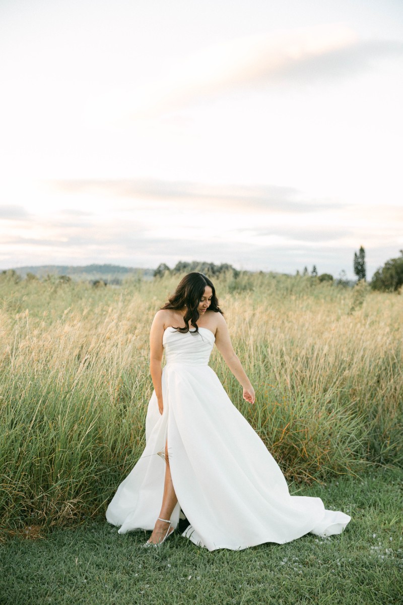 strapless bridal gown