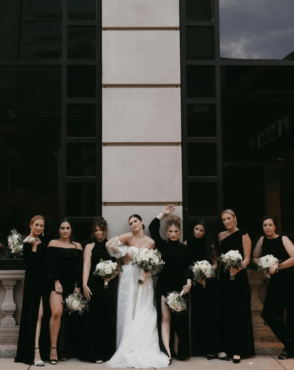Bridal party ballroom wedding