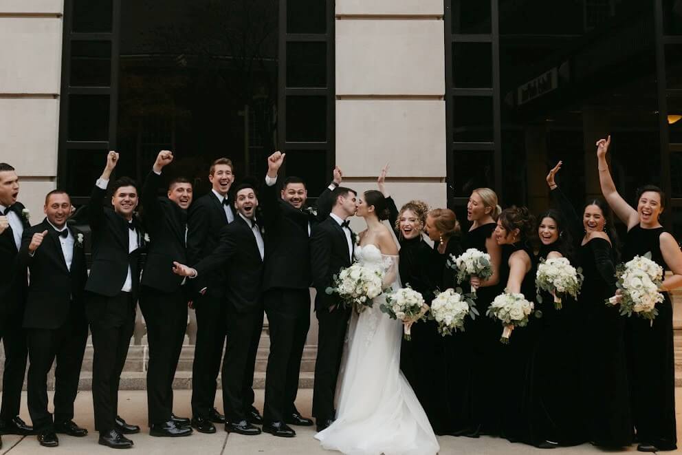 Bridal party ballroom wedding