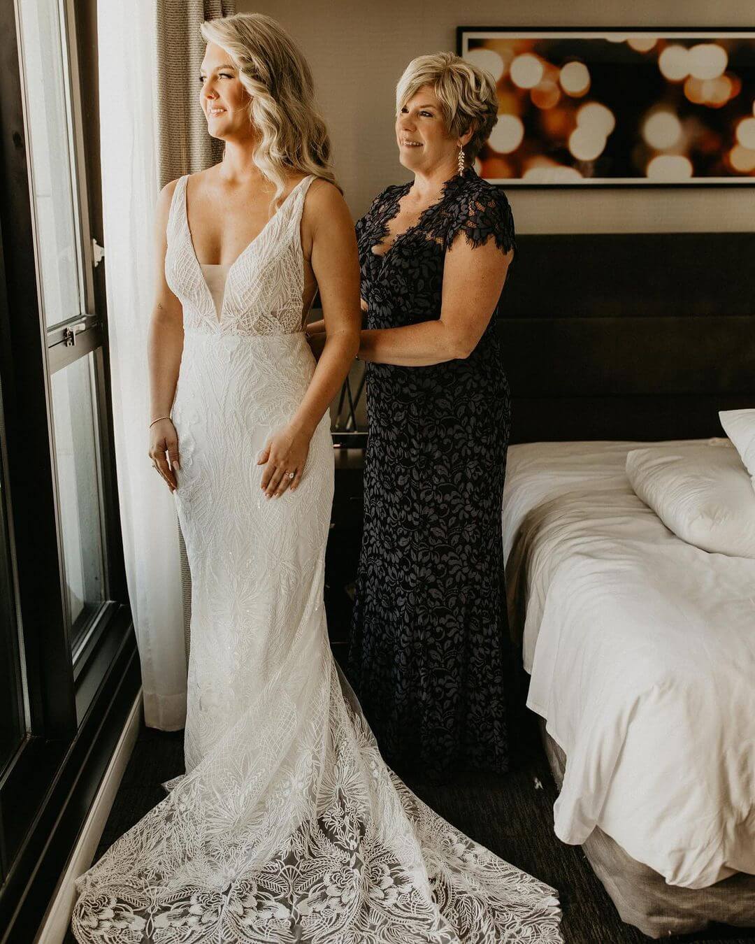 Real mother and bride wearing Paris from Emanuella by Peter Trends